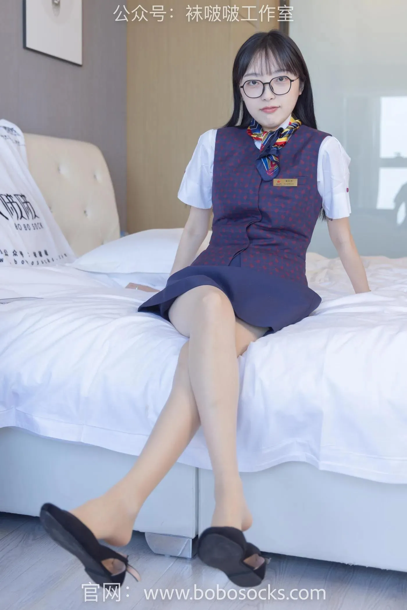 [BoBoSocks袜啵啵]NO.115 稚予-平底鞋、肉丝、空姐制服 [136P]插图4